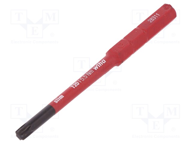 Screwdriver bit; Torx®; TX20; max.5.5Nm; 1kVAC; Overall len: 75mm