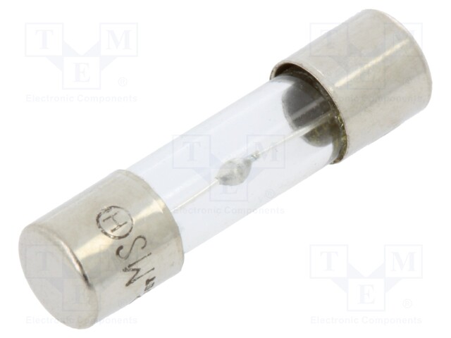 Fuse: fuse; 15A; 250VAC; glass; 20x5.2mm; brass; bulk; nickel plated