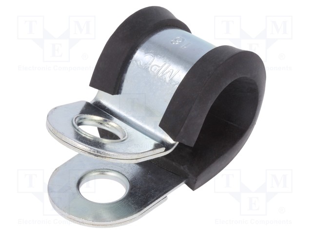 Fixing clamp; ØBundle : 16mm; W: 25mm; steel; Cover material: EPDM