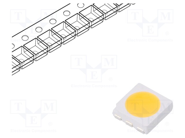 LED; SMD; 5050,PLCC6; white warm; 5300÷10000mcd; 2575-3040K; 80