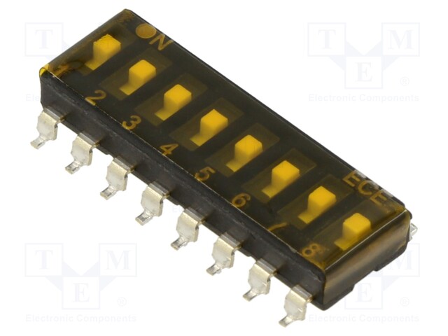 Switch: DIP-SWITCH; Poles number: 8; OFF-ON; 0.025A/24VDC; Pos: 2