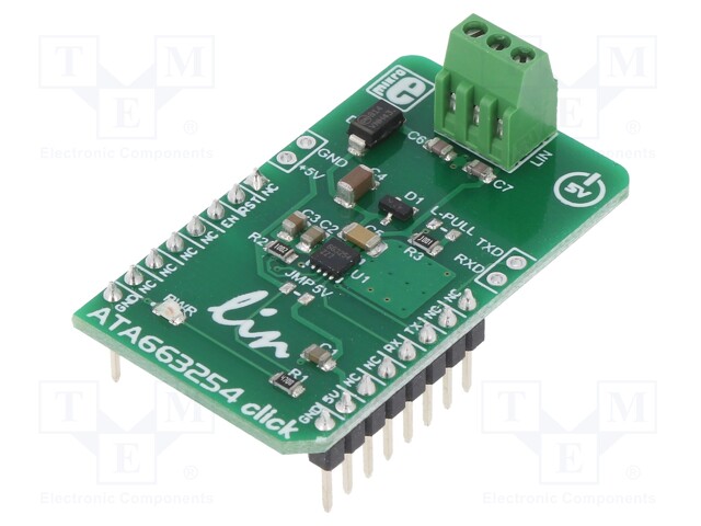 Click board; interface; GPIO,LIN,UART; ATA663254; 5VDC