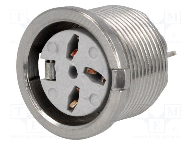 Socket; DIN; female; PIN: 3; Layout: 180°; THT; 34V; 2A; silver plated