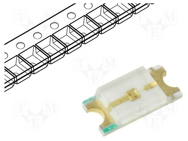 LED; SMD; 1206; green; 70÷100mcd; 3.2x1.6x0.68mm; 120°; 1.8÷2.4V