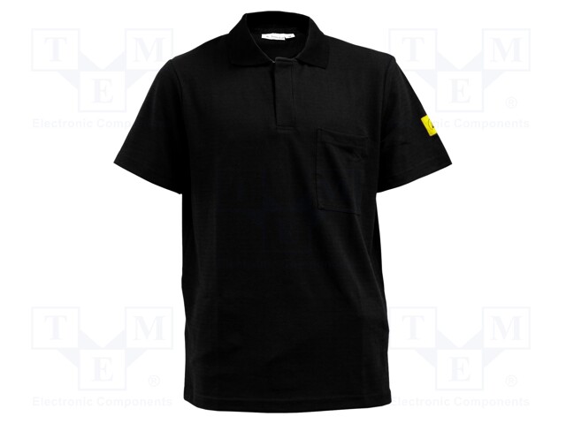 Polo shirt; ESD; M; EN 61340-5-1; black