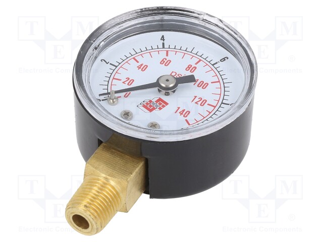 Manometer; Working pressure: 0÷10bar; 40mm; Enclos.mat: plastic