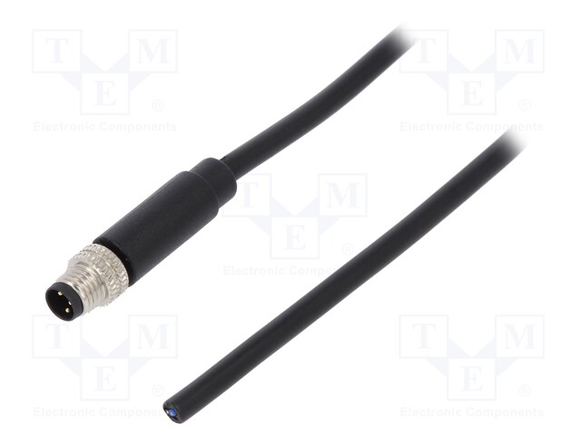 Connector: M8; male; PIN: 3; straight; plug; 3A; 60V; IP65/IP67; 1m