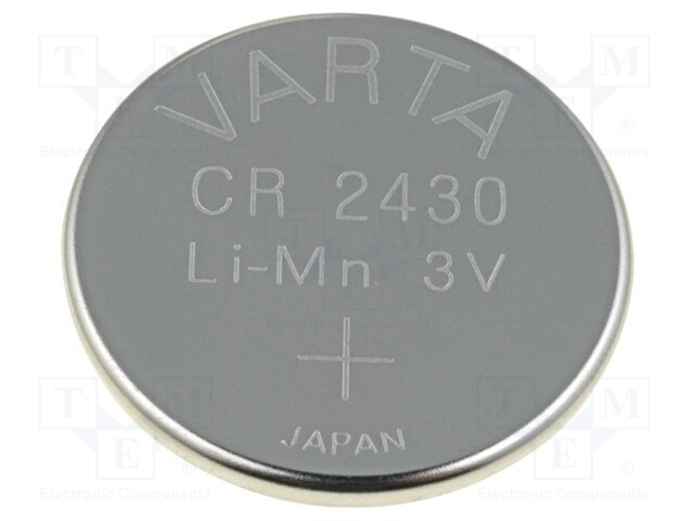 Battery: lithium; 3V; CR2430,coin; Ø24.5x3mm; 280mAh