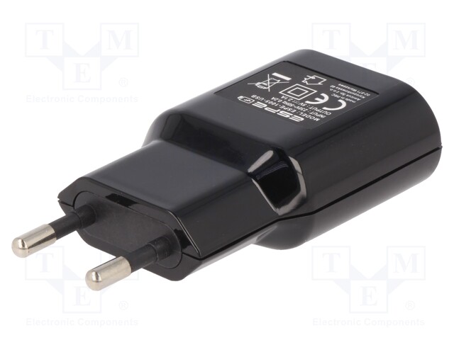 Power supply: switched-mode; 5VDC; 2.1A; Out: USB; 10.5W; Plug: EU