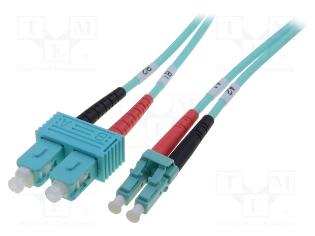 Fiber patch cord; OM3; LC/PC,SC/PC; 2m; LSZH; turquoise