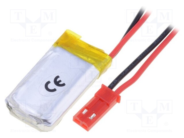 Re-battery: Li-Po; 3.7V; 250mAh; Leads: cables; 6x17x30mm