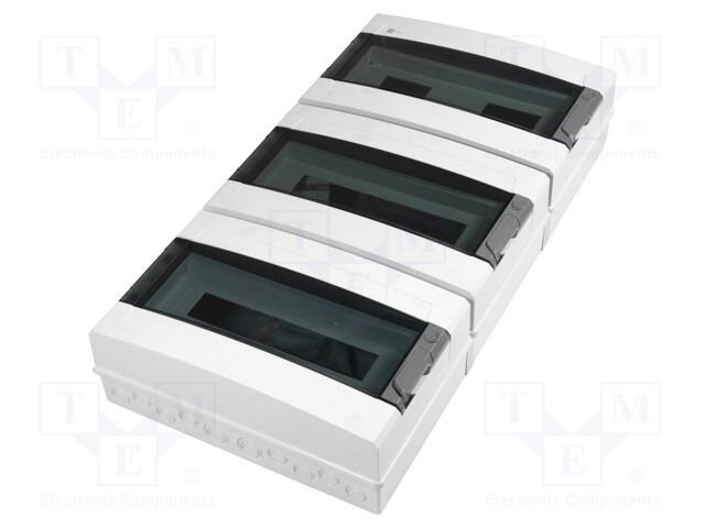 Enclosure: for modular components; IP65; light grey; ABS; 400V