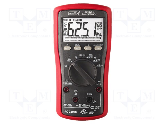 Digital multimeter; LCD; (6000); Bargraph: 60segm.40x/s; 5x/s