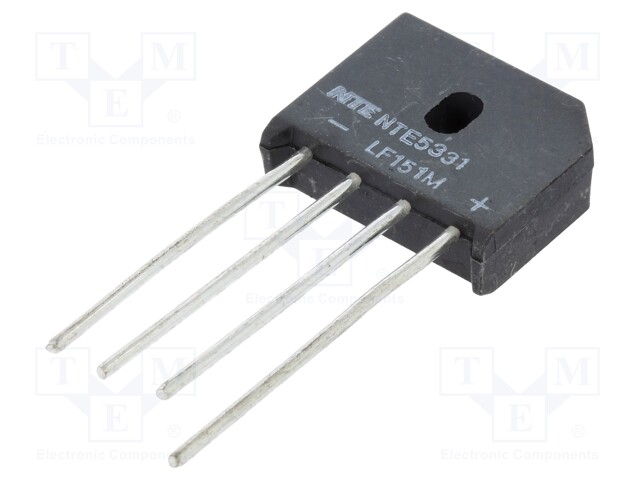 Single-phase bridge rectifier; Urmax: 1kV; If: 6A; Ifsm: 250A; THT