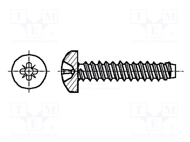 Screw; for metal; 3,5x13; Head: cheese head; Pozidriv; steel; zinc