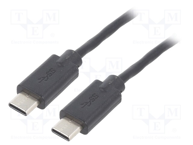 Cable; USB 2.0; USB C plug,both sides; 0.5m; Colour: black