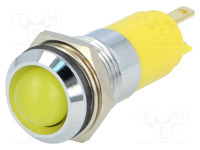 Indicator: LED; recessed; 12÷14VDC; 12÷14VAC; Cutout: Ø14.2mm; IP67