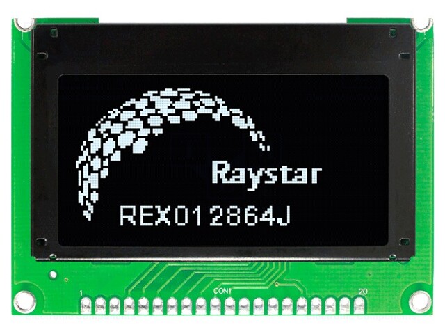 Display: OLED; graphical; 128x64; Dim: 75x52.7x8.5mm; white; PIN: 20