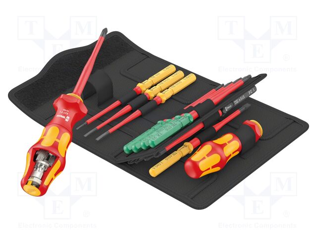 Kit: screwdrivers; insulated,slim; 1kVAC; case; 16pcs.