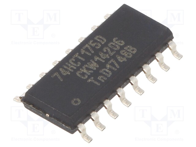 IC: digital; D flip-flop; Channels: 4; HCT; SMD; SO16; Package: tube