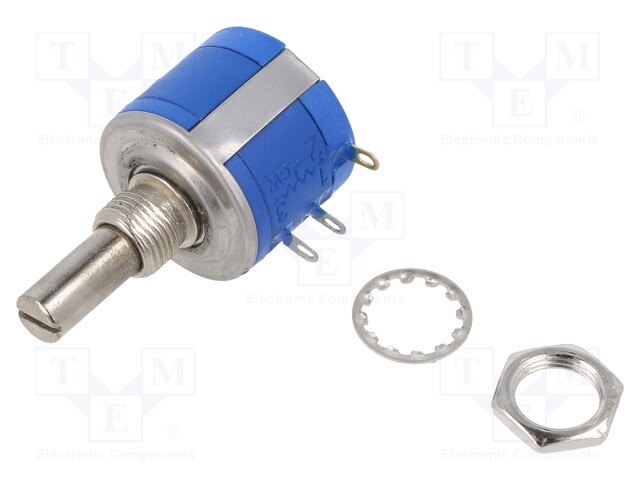 Potentiometer: shaft; multiturn; 1kΩ; 2W; ±5%; 6.3mm; linear