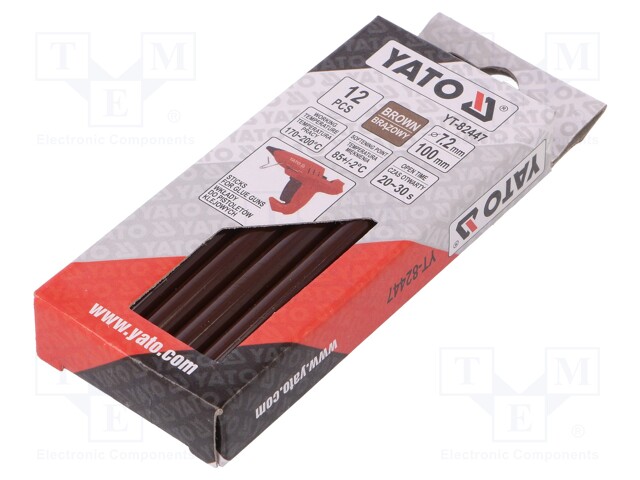 Hot melt glue; Ø: 7.2mm; brown; L: 100mm; Bonding: 20÷30s; 12pcs.