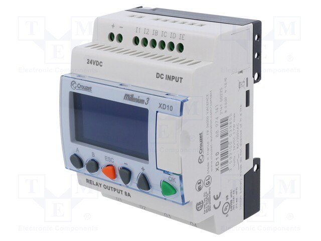 Programmable relay; IN: 6; Anal.in: 4; OUT: 4; OUT 1: relay; 24VDC