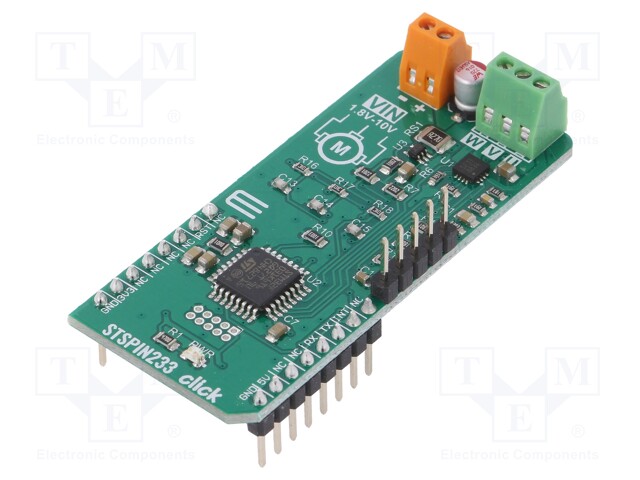 Click board; motor driver; GPIO,UART; STSPIN233; 3.3/5VDC