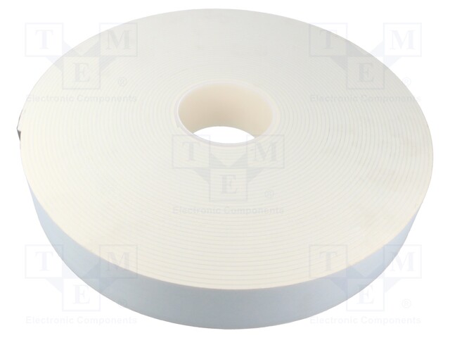 Tape: fixing; W: 50mm; L: 25m; Thk: 3mm; single sided; acrylic; white