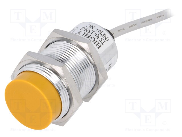 Sensor: inductive; Output conf: NPN / NC; 0÷15mm; 10÷30VDC; M30