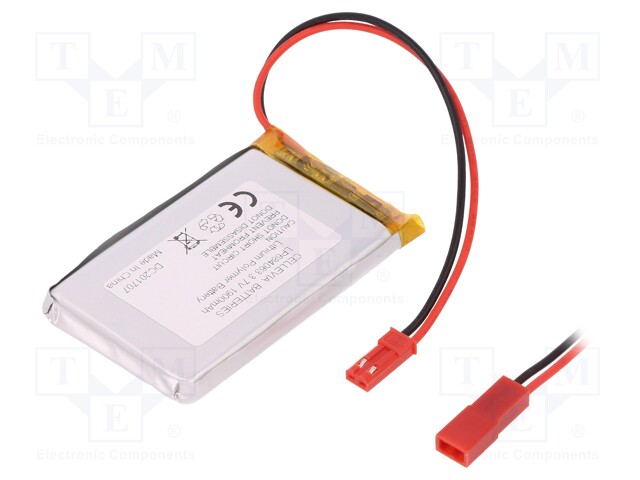 Re-battery: Li-Po; 3.7V; 1900mAh; Leads: cables; 7.3x40.5x63.5mm