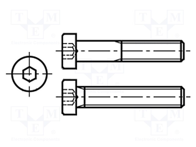 Screw; M4x25; DIN: 7984; Head: cheese head; imbus; steel; zinc