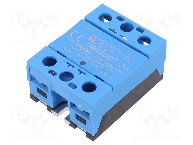 Relay: solid state; Icntrl: 4÷20mA; 50A; 200÷480VAC; -40÷90°C