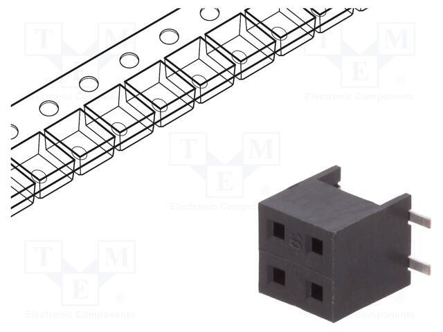 Socket; wire-board; female; Minitek; 2mm; PIN: 4; SMT; on PCBs; 2A