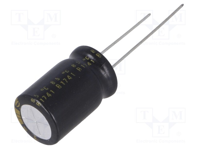 Capacitor: electrolytic; THT; 2200uF; 16VDC; Ø12.5x20mm; Pitch: 5mm