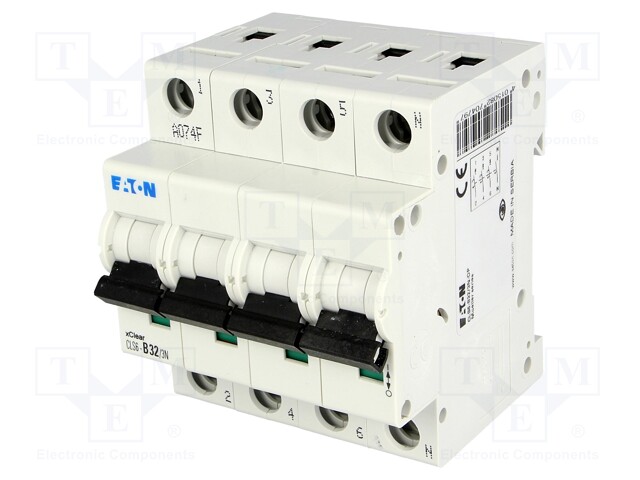 Circuit breaker; 400VAC; Inom: 32A; Poles: 3+N; DIN; Charact: B; 6kA