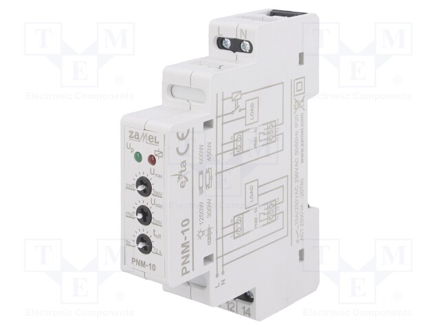 Module: voltage monitoring relay; undervoltage,overvoltage; DIN