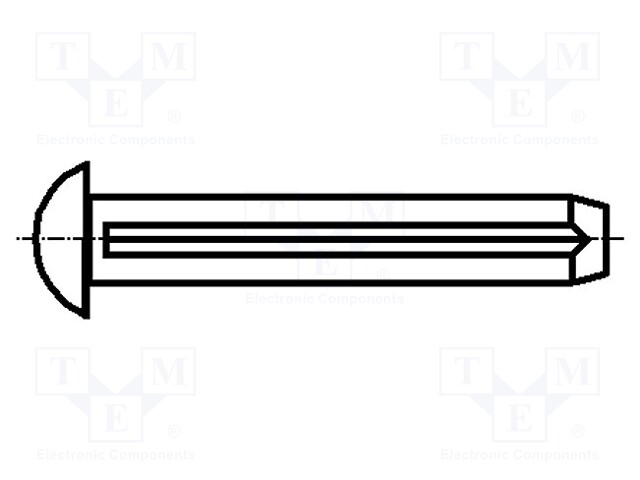 Rivet pin; steel; BN: 893; Ø: 2mm; L: 4mm; DIN: 1476; ISO: 8746