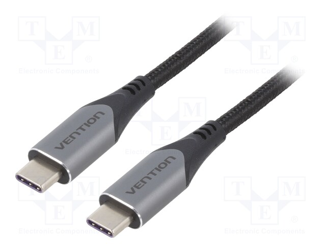 Cable; USB 2.0; USB C plug,both sides; 0.5m; black; 480Mbps; 100W