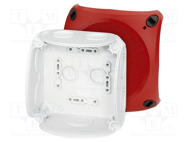 Enclosure: junction box; IP66; with membrane cable glands; red