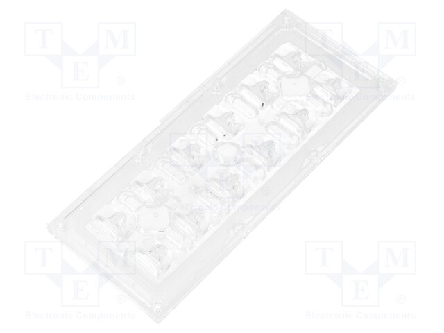 LED lens; rectangular; transparent; H: 9.17mm