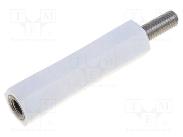 Insulating sleeve; hexagonal; M3; M3; L: 20mm; Spanner: 6mm; UL94V-2