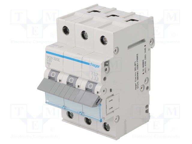 Circuit breaker; 400VAC; Inom: 20A; Poles: 3; DIN; Charact: C; 6kA