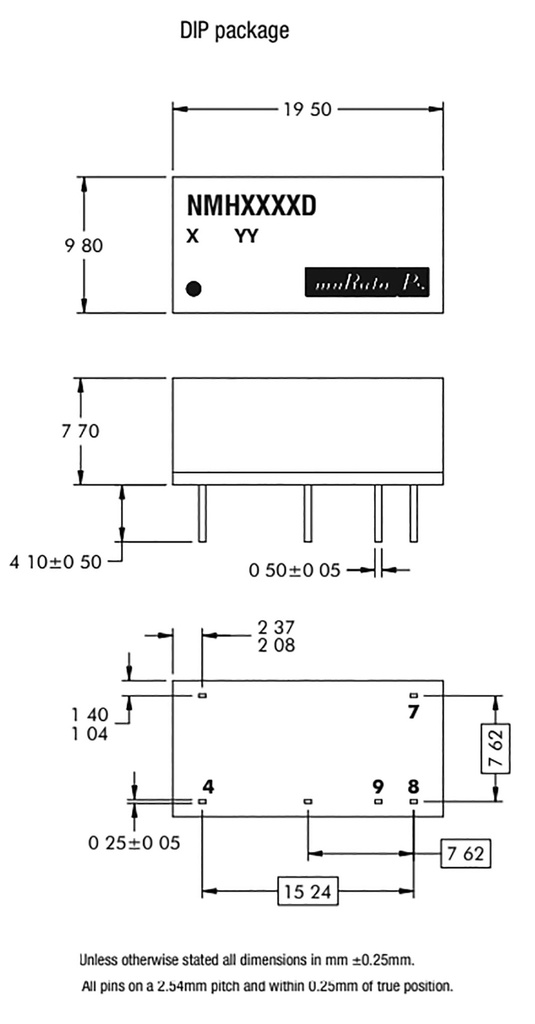 Converter: DC/DC; 2W; Uin: 4.5÷5.5V; Uout: 12VDC; Uout2: -12VDC; DIP