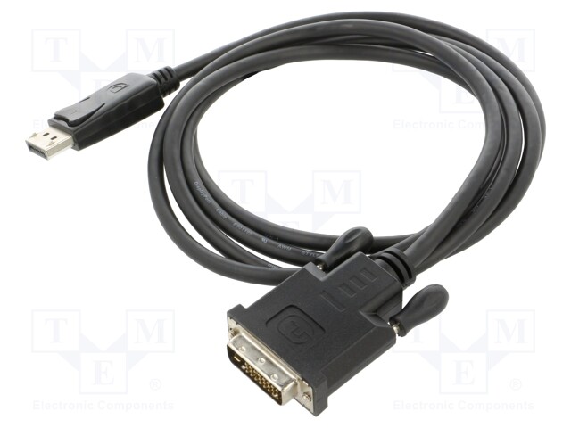 Cable; DisplayPort plug,DVI-D (24+1) plug; 1.8m; black