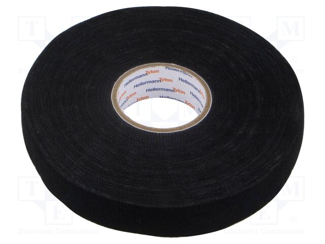 Tape: textile; W: 19mm; L: 25m; Thk: 0.3mm; rubber; black; -40÷105°C