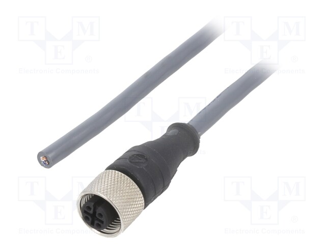 Connection lead; M12; PIN: 4; straight; 15m; plug; 250VAC; 2.2A; IP67