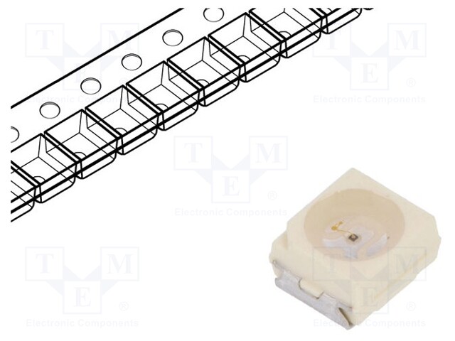 LED; SMD; 3528,PLCC2; red; 4.5÷18mcd; 3.5x2.8x1.75mm; 120°; 2mA