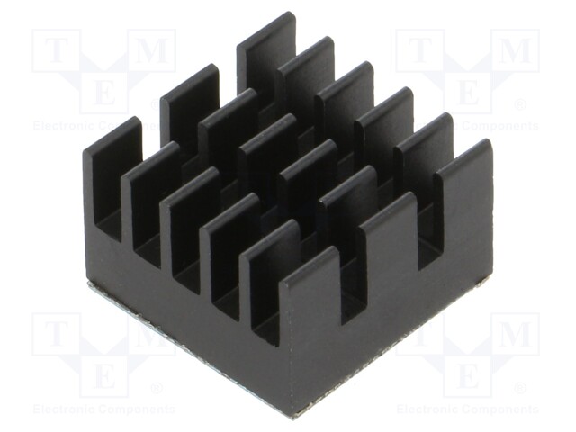 Heatsink: extruded; grilled; BGA; black; L: 15mm; W: 15mm; H: 9.5mm