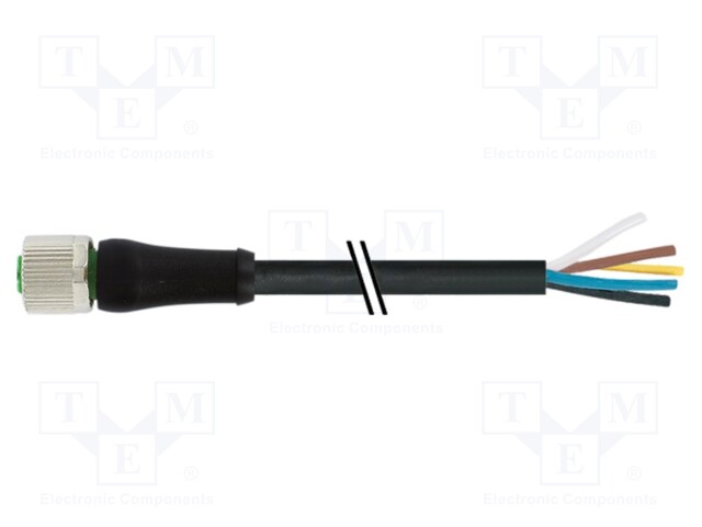 Connection lead; female; IP67; 63VAC; 63VDC; 12A; 15m; PIN: 5; plug